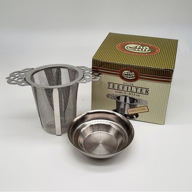 RVS Thee Filter Met Onderzetter "Brocante" RVS Thee Filter Met Onderzetter "Brocante"